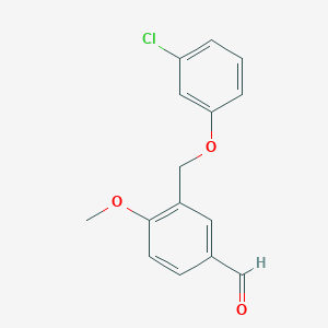 molecular formula C15H13ClO3 B2537459 3-[(3-Chlorophenoxy)methyl]-4-methoxybenzaldehyde CAS No. 329222-80-2