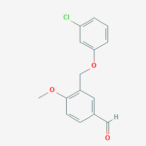 molecular formula C15H13ClO3 B2537459 3-[(3-氯苯氧基)甲基]-4-甲氧基苯甲醛 CAS No. 329222-80-2