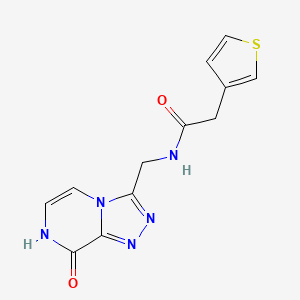 molecular formula C12H11N5O2S B2537463 N-((8-hydroxy-[1,2,4]triazolo[4,3-a]pyrazin-3-yl)methyl)-2-(thiophen-3-yl)acetamide CAS No. 2034281-20-2