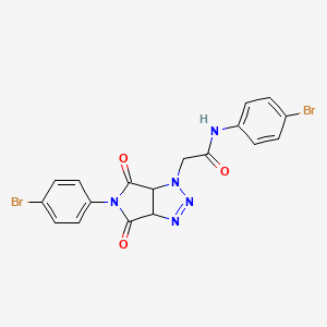 molecular formula C18H13Br2N5O3 B2537469 N-(4-溴苯基)-2-[5-(4-溴苯基)-4,6-二氧代-1H,3aH,4H,5H,6H,6aH-吡咯并[3,4-d][1,2,3]三唑-1-基]乙酰胺 CAS No. 1052555-07-3