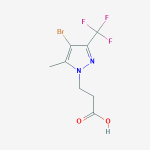 molecular formula C8H8BrF3N2O2 B2537475 3-[4-溴-5-甲基-3-(三氟甲基)-1H-吡唑-1-基]丙酸 CAS No. 1001518-85-9