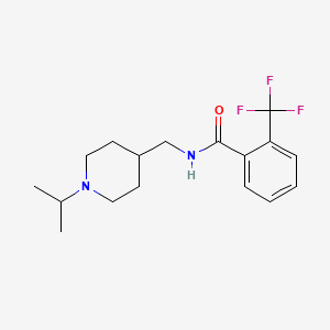 molecular formula C17H23F3N2O B2537476 N-((1-isopropylpiperidin-4-yl)methyl)-2-(trifluoromethyl)benzamide CAS No. 946210-12-4