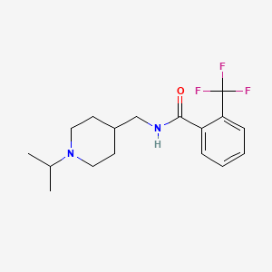 molecular formula C17H23F3N2O B2537476 N-((1-异丙基哌啶-4-基)甲基)-2-(三氟甲基)苯甲酰胺 CAS No. 946210-12-4