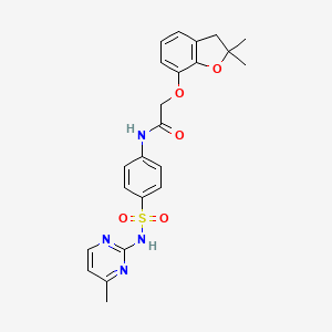 molecular formula C23H24N4O5S B2537479 2-((2,2-dimethyl-2,3-dihydrobenzofuran-7-yl)oxy)-N-(4-(N-(4-methylpyrimidin-2-yl)sulfamoyl)phenyl)acetamide CAS No. 941899-37-2