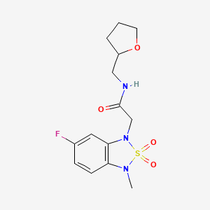 2-(6-fluoro-3-methyl-2,2-dioxidobenzo[c][1,2,5]thiadiazol-1(3H)-yl)-N-((tetrahydrofuran-2-yl)methyl)acetamide