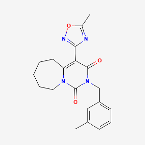 molecular formula C20H22N4O3 B2537481 2-(3-methylbenzyl)-4-(5-methyl-1,2,4-oxadiazol-3-yl)-6,7,8,9-tetrahydropyrimido[1,6-a]azepine-1,3(2H,5H)-dione CAS No. 1775354-18-1