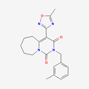 molecular formula C20H22N4O3 B2537481 2-(3-甲基苄基)-4-(5-甲基-1,2,4-恶二唑-3-基)-6,7,8,9-四氢嘧啶并[1,6-a]氮杂卓-1,3(2H,5H)-二酮 CAS No. 1775354-18-1