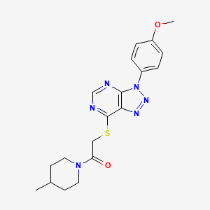 molecular formula C19H22N6O2S B2537486 2-((3-(4-methoxyphenyl)-3H-[1,2,3]triazolo[4,5-d]pyrimidin-7-yl)thio)-1-(4-methylpiperidin-1-yl)ethanone CAS No. 863500-11-2