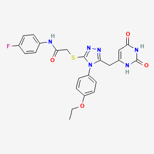 molecular formula C23H21FN6O4S B2537487 2-[[5-[(2,4-dioxo-1H-pyrimidin-6-yl)methyl]-4-(4-ethoxyphenyl)-1,2,4-triazol-3-yl]sulfanyl]-N-(4-fluorophenyl)acetamide CAS No. 852153-55-0