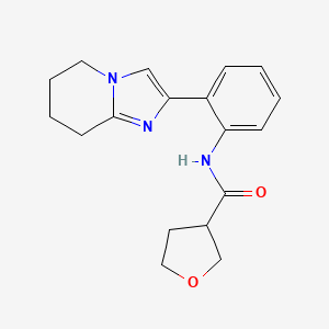molecular formula C18H21N3O2 B2537498 N-(2-(5,6,7,8-tetrahydroimidazo[1,2-a]pyridin-2-yl)phenyl)tetrahydrofuran-3-carboxamide CAS No. 2034567-97-8