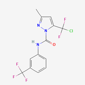 molecular formula C13H9ClF5N3O B2537502 5-(Chloro(difluoro)methyl)-3-methyl-N-(3-(trifluoromethyl)phenyl)-1H-pyrazole-1-carboxamide CAS No. 306979-30-6