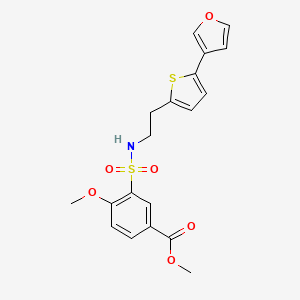 molecular formula C19H19NO6S2 B2537508 methyl 3-(N-(2-(5-(furan-3-yl)thiophen-2-yl)ethyl)sulfamoyl)-4-methoxybenzoate CAS No. 2034567-21-8