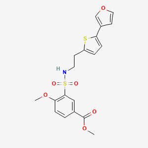 molecular formula C19H19NO6S2 B2537508 3-(N-(2-(5-(呋喃-3-基)噻吩-2-基)乙基)磺酰胺基)-4-甲氧基苯甲酸甲酯 CAS No. 2034567-21-8