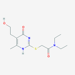 N,N-diethyl-2-[[5-(2-hydroxyethyl)-6-methyl-4-oxo-1H-pyrimidin-2-yl]sulfanyl]acetamide