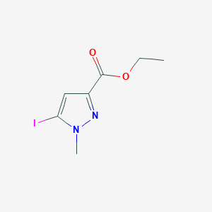 molecular formula C7H9IN2O2 B2537510 Ethyl 5-iodo-1-methylpyrazole-3-carboxylate CAS No. 1218764-76-1
