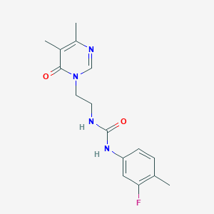 molecular formula C16H19FN4O2 B2537512 1-(2-(4,5-二甲基-6-氧代嘧啶-1(6H)-基)乙基)-3-(3-氟-4-甲苯基)脲 CAS No. 1396859-24-7