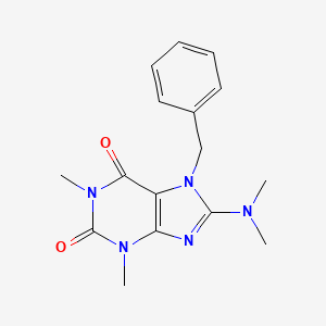 molecular formula C16H19N5O2 B2537516 7-苄基-8-二甲氨基-1,3-二甲基-3,7-二氢嘌呤-2,6-二酮 CAS No. 34594-77-9