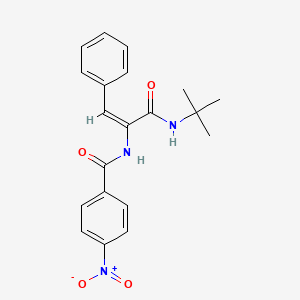 molecular formula C20H21N3O4 B2537521 (2E)-N-叔丁基-2-[(4-硝基苯基)甲酰胺基]-3-苯基丙-2-烯酰胺 CAS No. 297146-16-8