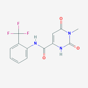 molecular formula C13H10F3N3O3 B2537522 6-羟基-1-甲基-2-氧代-N-[2-(三氟甲基)苯基]-1,2-二氢-4-嘧啶甲酰胺 CAS No. 338774-81-5
