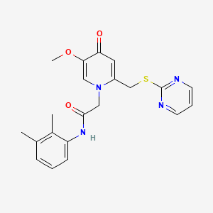 molecular formula C21H22N4O3S B2537523 N-(2,3-dimethylphenyl)-2-(5-methoxy-4-oxo-2-((pyrimidin-2-ylthio)methyl)pyridin-1(4H)-yl)acetamide CAS No. 1005292-06-7