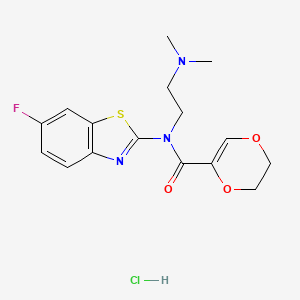 N-(2-(dimethylamino)ethyl)-N-(6-fluorobenzo[d]thiazol-2-yl)-5,6-dihydro-1,4-dioxine-2-carboxamide hydrochloride