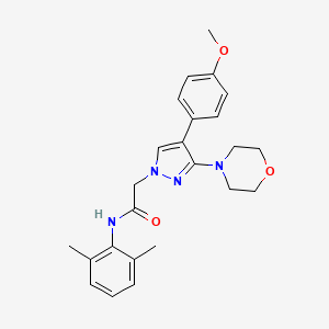 molecular formula C24H28N4O3 B2537529 N-(2,6-dimethylphenyl)-2-(4-(4-methoxyphenyl)-3-morpholino-1H-pyrazol-1-yl)acetamide CAS No. 1286733-16-1
