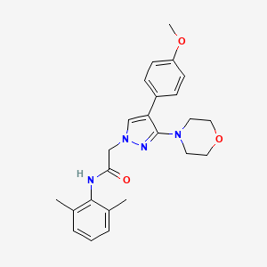 molecular formula C24H28N4O3 B2537529 N-(2,6-ジメチルフェニル)-2-(4-(4-メトキシフェニル)-3-モルホリノ-1H-ピラゾール-1-イル)アセトアミド CAS No. 1286733-16-1