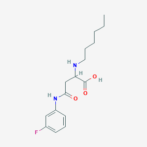 molecular formula C16H23FN2O3 B2537531 4-((3-氟苯基)氨基)-2-(己基氨基)-4-氧代丁酸 CAS No. 1048006-07-0