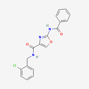 molecular formula C18H14ClN3O3 B2537536 2-benzamido-N-[(2-chlorophenyl)methyl]-1,3-oxazole-4-carboxamide CAS No. 1286719-16-1