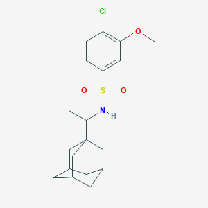 molecular formula C20H28ClNO3S B2537538 Benzenesulfonamide, N-(1-adamantan-1-ylpropyl)-4-chloro-3-methoxy- CAS No. 446028-29-1