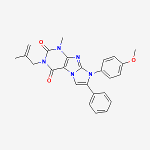 molecular formula C25H23N5O3 B2537557 8-(4-methoxyphenyl)-1-methyl-3-(2-methylallyl)-7-phenyl-1H-imidazo[2,1-f]purine-2,4(3H,8H)-dione CAS No. 896296-04-1