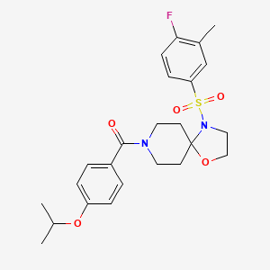 (4-((4-Fluoro-3-methylphenyl)sulfonyl)-1-oxa-4,8-diazaspiro[4.5]decan-8-yl)(4-isopropoxyphenyl)methanone