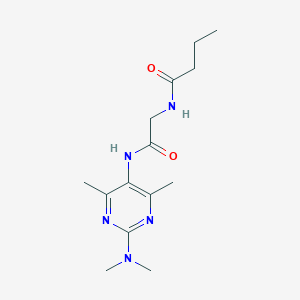 molecular formula C14H23N5O2 B2537571 N-(2-((2-(dimethylamino)-4,6-dimethylpyrimidin-5-yl)amino)-2-oxoethyl)butyramide CAS No. 1797222-26-4