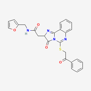 N-(furan-2-ylmethyl)-2-(3-oxo-5-phenacylsulfanyl-2H-imidazo[1,2-c]quinazolin-2-yl)acetamide