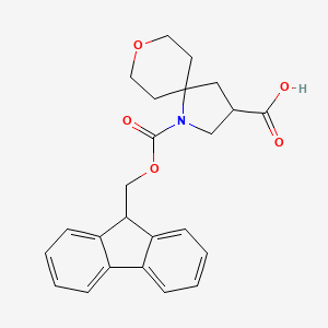 molecular formula C24H25NO5 B2537582 1-(9H-Fluoren-9-ylmethoxycarbonyl)-8-oxa-1-azaspiro[4.5]decane-3-carboxylic acid CAS No. 2305255-73-4