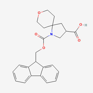 molecular formula C24H25NO5 B2537582 1-(9H-フルオレン-9-イルメトキシカルボニル)-8-オキサ-1-アザスピロ[4.5]デカン-3-カルボン酸 CAS No. 2305255-73-4