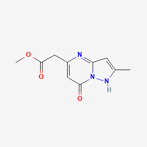 molecular formula C10H11N3O3 B2537587 2-甲基-2-（7-羟基-2-甲基吡唑并[1,5-a]嘧啶-5-基）乙酸甲酯 CAS No. 861209-56-5