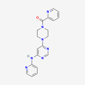 molecular formula C19H19N7O B2537588 吡啶-2-基(4-(6-(吡啶-2-基氨基)嘧啶-4-基)哌嗪-1-基)甲苯酮 CAS No. 1396761-68-4