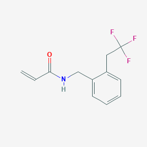 molecular formula C12H12F3NO B2537590 N-[[2-(2,2,2-Trifluoroethyl)phenyl]methyl]prop-2-enamide CAS No. 2361639-13-4