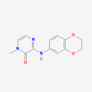 molecular formula C13H13N3O3 B2537595 3-((2,3-dihydrobenzo[b][1,4]dioxin-6-yl)amino)-1-methylpyrazin-2(1H)-one CAS No. 2320663-53-2