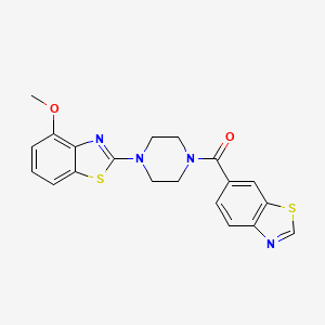 molecular formula C20H18N4O2S2 B2537597 苯并[d]噻唑-6-基(4-(4-甲氧基苯并[d]噻唑-2-基)哌嗪-1-基)甲酮 CAS No. 897477-74-6