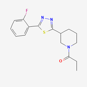 molecular formula C16H18FN3OS B2537599 1-(3-(5-(2-Fluorophenyl)-1,3,4-thiadiazol-2-yl)piperidin-1-yl)propan-1-one CAS No. 1172312-01-4