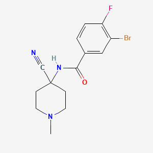 molecular formula C14H15BrFN3O B2537602 3-Bromo-N-(4-cyano-1-methylpiperidin-4-YL)-4-fluorobenzamide CAS No. 1436228-90-8