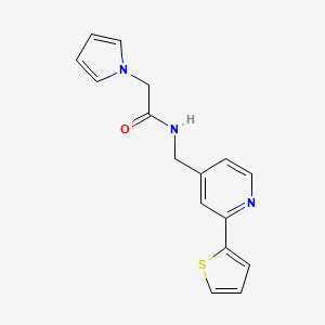 molecular formula C16H15N3OS B2537603 2-(1H-吡咯-1-基)-N-((2-(噻吩-2-基)吡啶-4-基)甲基)乙酰胺 CAS No. 2034270-28-3