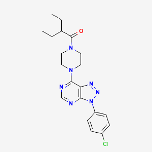 molecular formula C20H24ClN7O B2537606 1-(4-(3-(4-chlorophenyl)-3H-[1,2,3]triazolo[4,5-d]pyrimidin-7-yl)piperazin-1-yl)-2-ethylbutan-1-one CAS No. 920228-28-0
