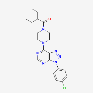 molecular formula C20H24ClN7O B2537606 1-(4-(3-(4-Chlorphenyl)-3H-[1,2,3]triazolo[4,5-d]pyrimidin-7-yl)piperazin-1-yl)-2-ethylbutan-1-on CAS No. 920228-28-0