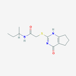 molecular formula C13H19N3O2S B253761 N-butan-2-yl-2-[(4-oxo-1,5,6,7-tetrahydrocyclopenta[d]pyrimidin-2-yl)sulfanyl]acetamide 