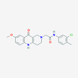 molecular formula C22H22ClN3O3 B2537610 N-(3-chloro-4-methylphenyl)-2-(8-methoxy-10-oxo-3,4-dihydrobenzo[b][1,6]naphthyridin-2(1H,5H,10H)-yl)acetamide CAS No. 1251670-56-0