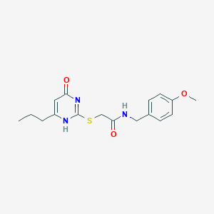 N-[(4-methoxyphenyl)methyl]-2-[(4-oxo-6-propyl-1H-pyrimidin-2-yl)sulfanyl]acetamide