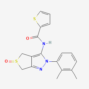 molecular formula C18H17N3O2S2 B2537622 N-(2-(2,3-dimethylphenyl)-5-oxido-4,6-dihydro-2H-thieno[3,4-c]pyrazol-3-yl)thiophene-2-carboxamide CAS No. 1008454-60-1